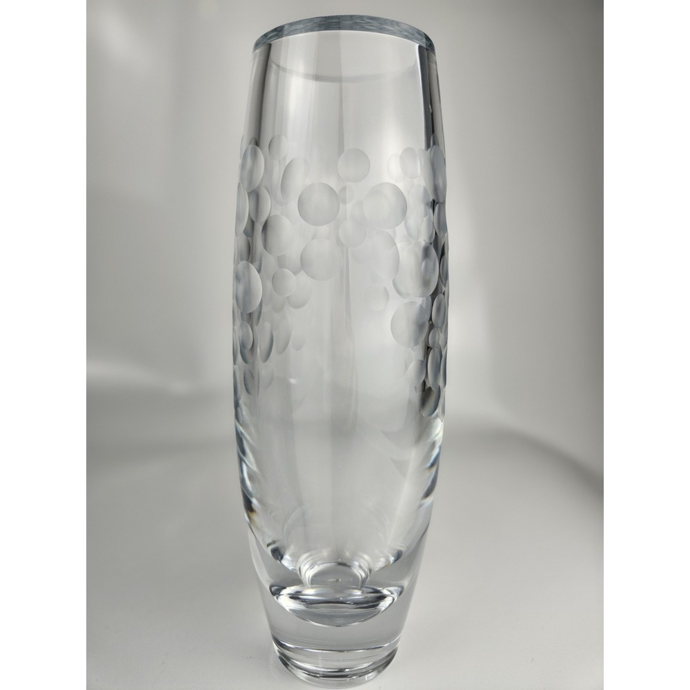 Bohemia Crystal Vase‎ Inverted Bubbles Czech Republic Original Box Elegant! - Picture 5 of 15